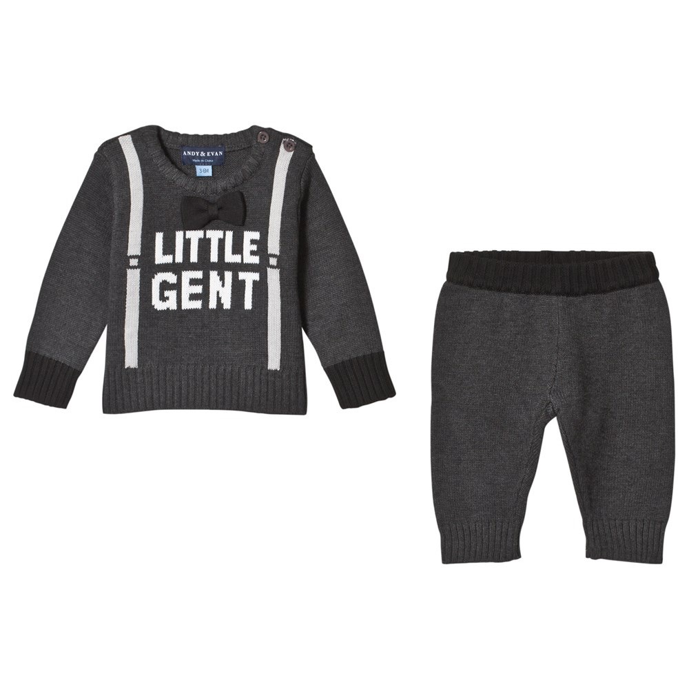 Andy and Evan Little Gent Sweater Set Grey